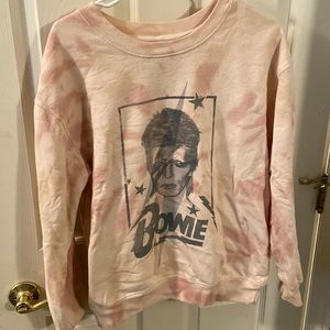 David Bowie pink sweatshirt. Size medium.